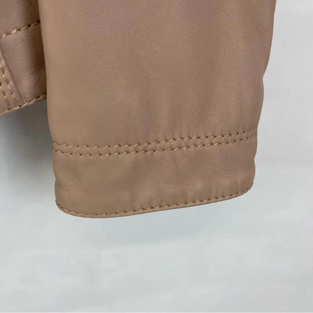 Giorgio Armani‎ Tan Leather Jacket Made in Italy Size 42 (US 6)